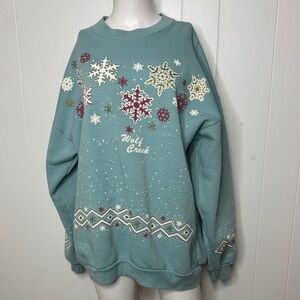 Vintage snowflake sweatshirt wolf creek L